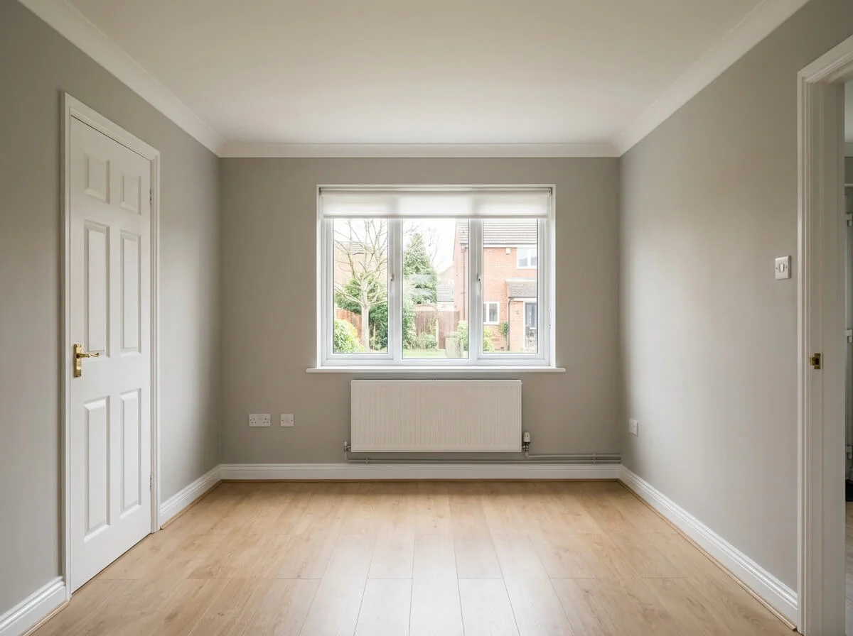 Completed living room repaint in Rochdale