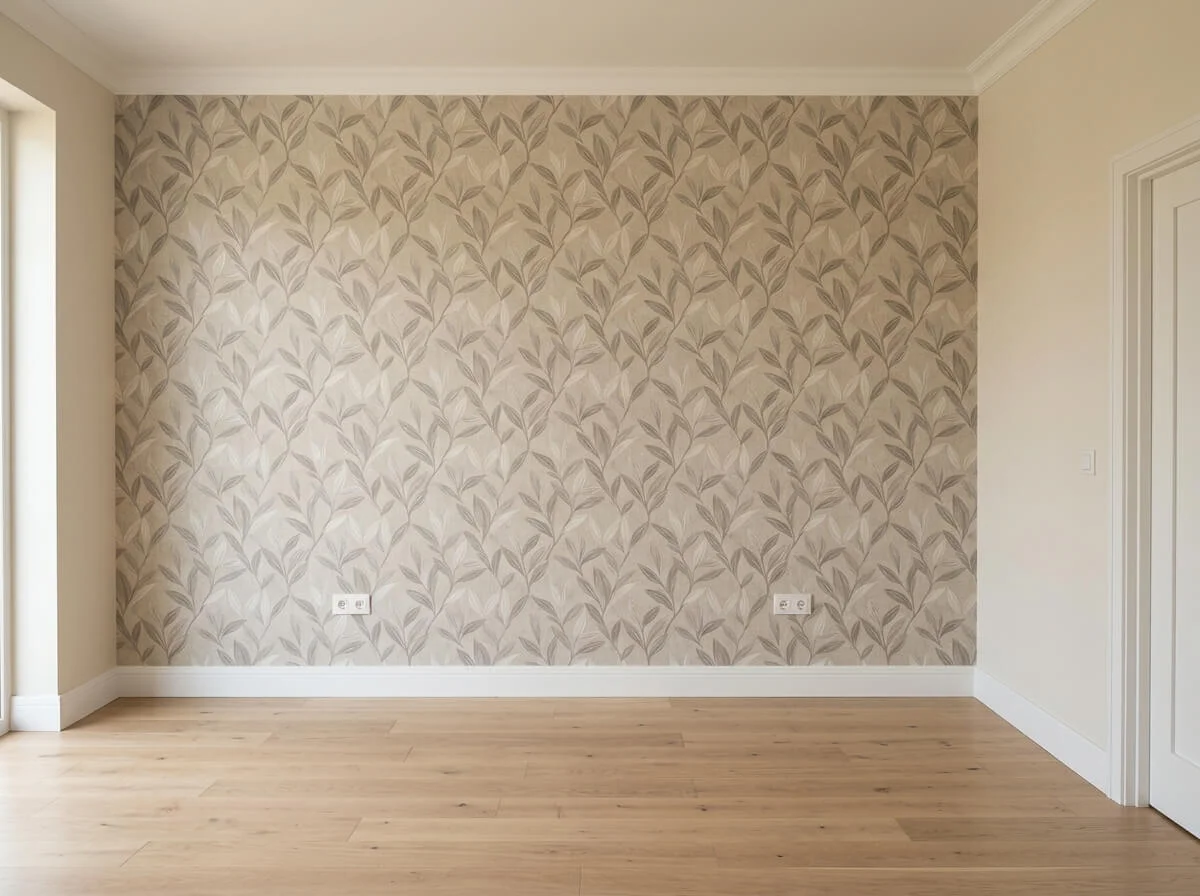 Completed wallpaper feature wall in Rochdale
